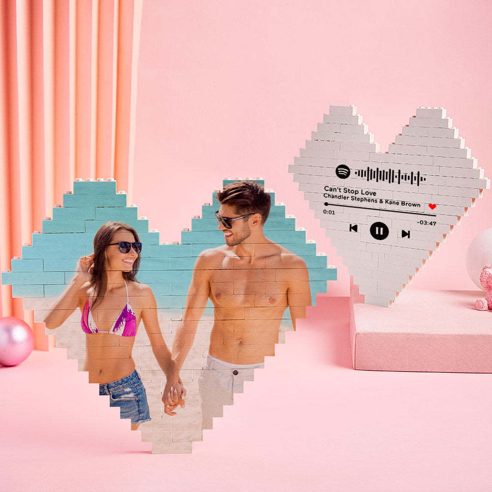 Cadeaux Pour Elle, Brique De Construction Personnalisée, Bloc Photo Personnalisé En Forme De Cœur Pour Amoureux - Mug Personnalisé