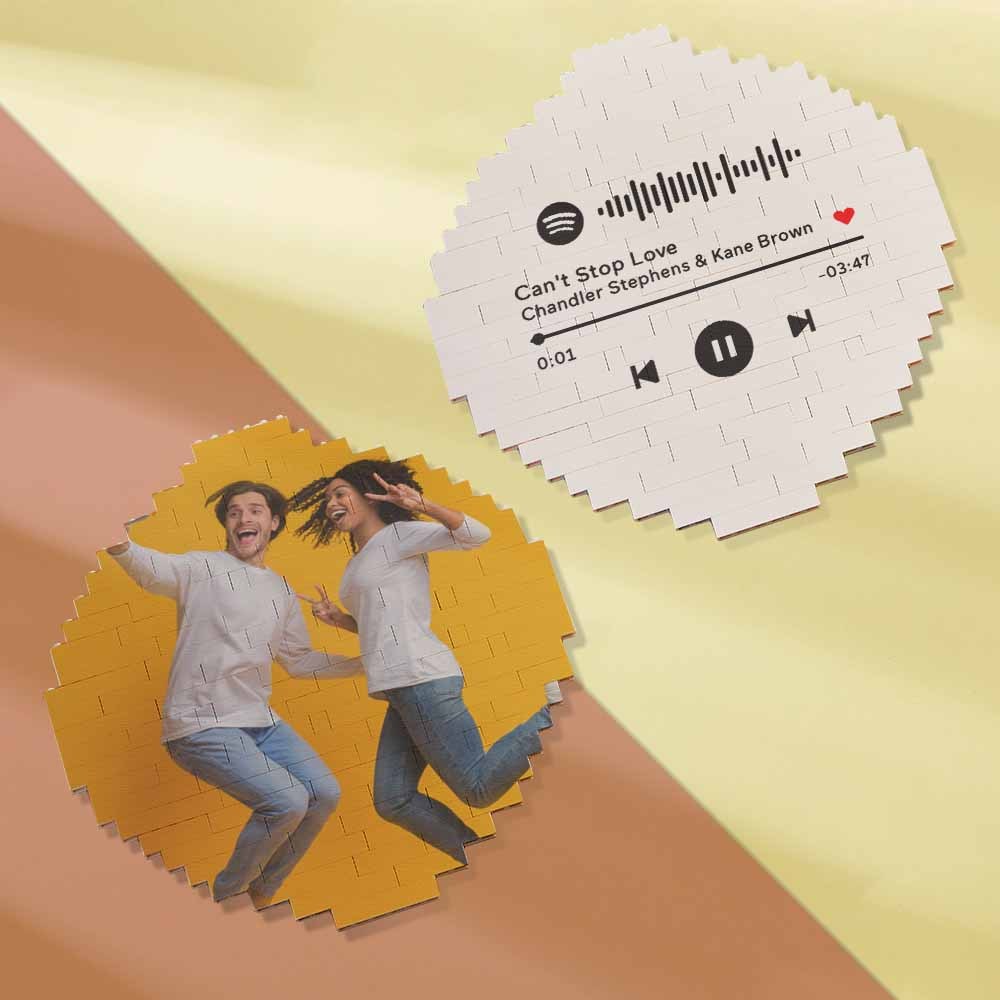 Cadre De Bloc Photo De Bâtiment Rond En Brique Personnalisé Avec Code Spotify Personnalisé - Mug Personnalisé