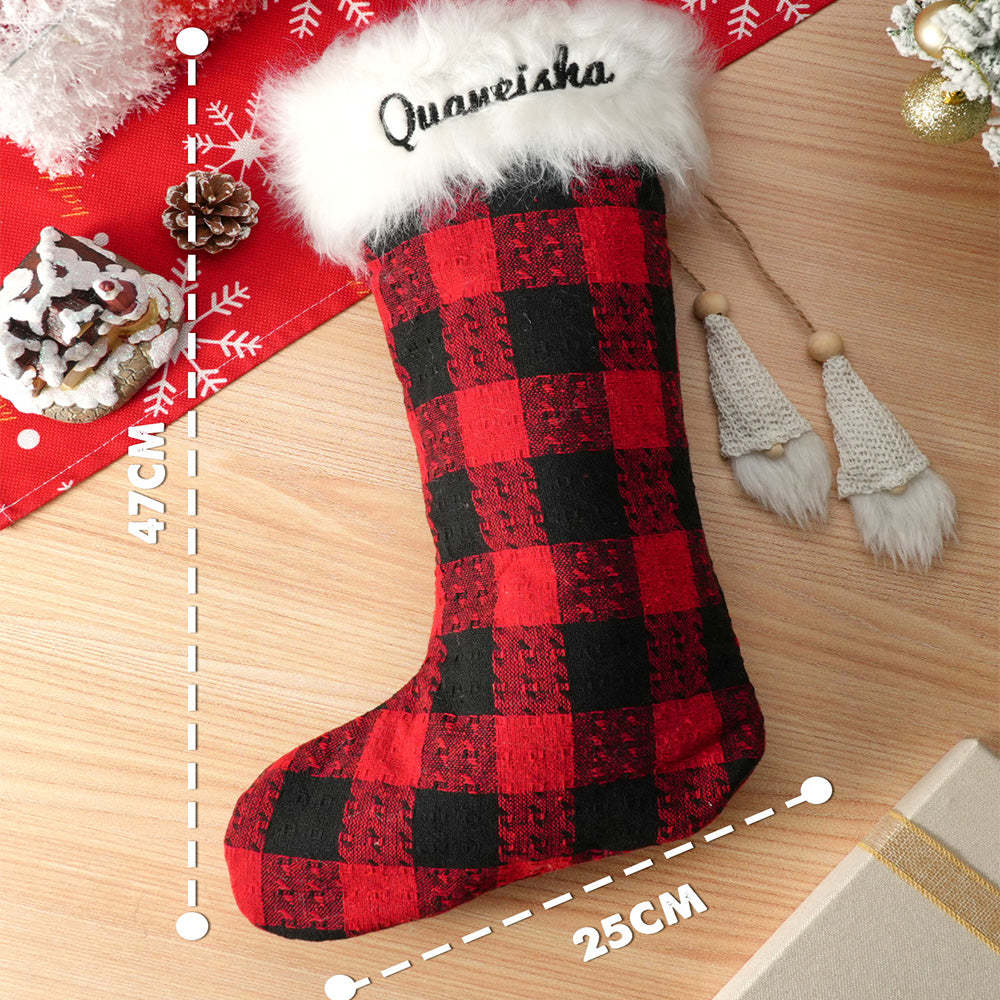 Chaussette De Noël Personnalisée Avec Broderie De Nom, Cadeau Pour La Famille - Mug Personnalisé