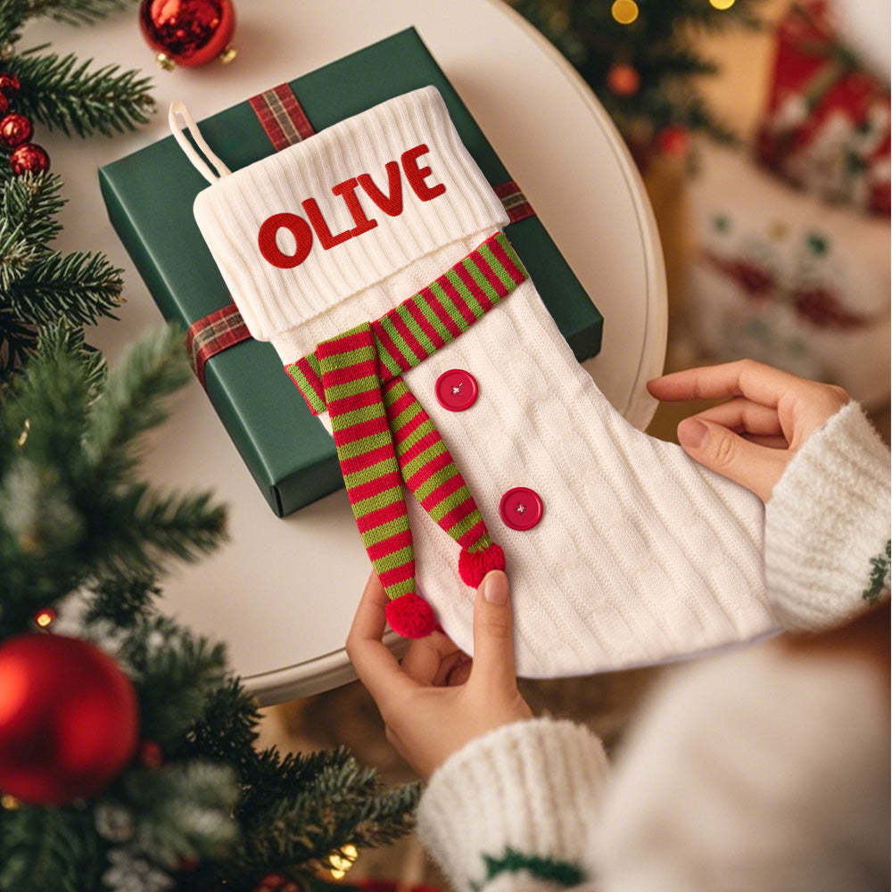 Bas D'écharpe De Noël Personnalisés Avec Nom Brodé, Cadeau Pour La Famille - Mug Personnalisé