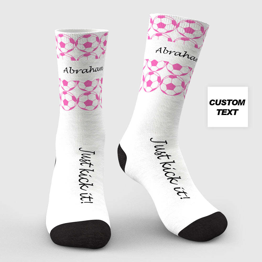 Chaussettes À Motif De Football Avec Texte Personnalisé, Chaussettes Avec Nom Personnalisé, Cadeaux De Football Pour La Famille - Mug Personnalisé