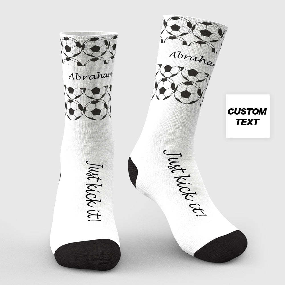 Chaussettes À Motif De Football Avec Texte Personnalisé, Chaussettes Avec Nom Personnalisé, Cadeaux De Football Pour La Famille - Mug Personnalisé