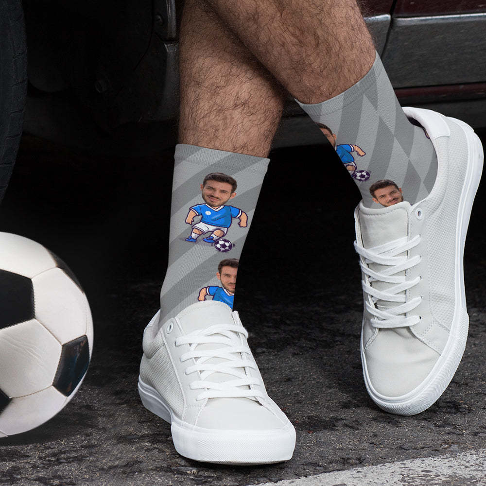 Chaussettes De Football Personnalisées Avec Visage, Cadeaux Mémorables Personnalisés Pour Les Amateurs De Football - Mug Personnalisé