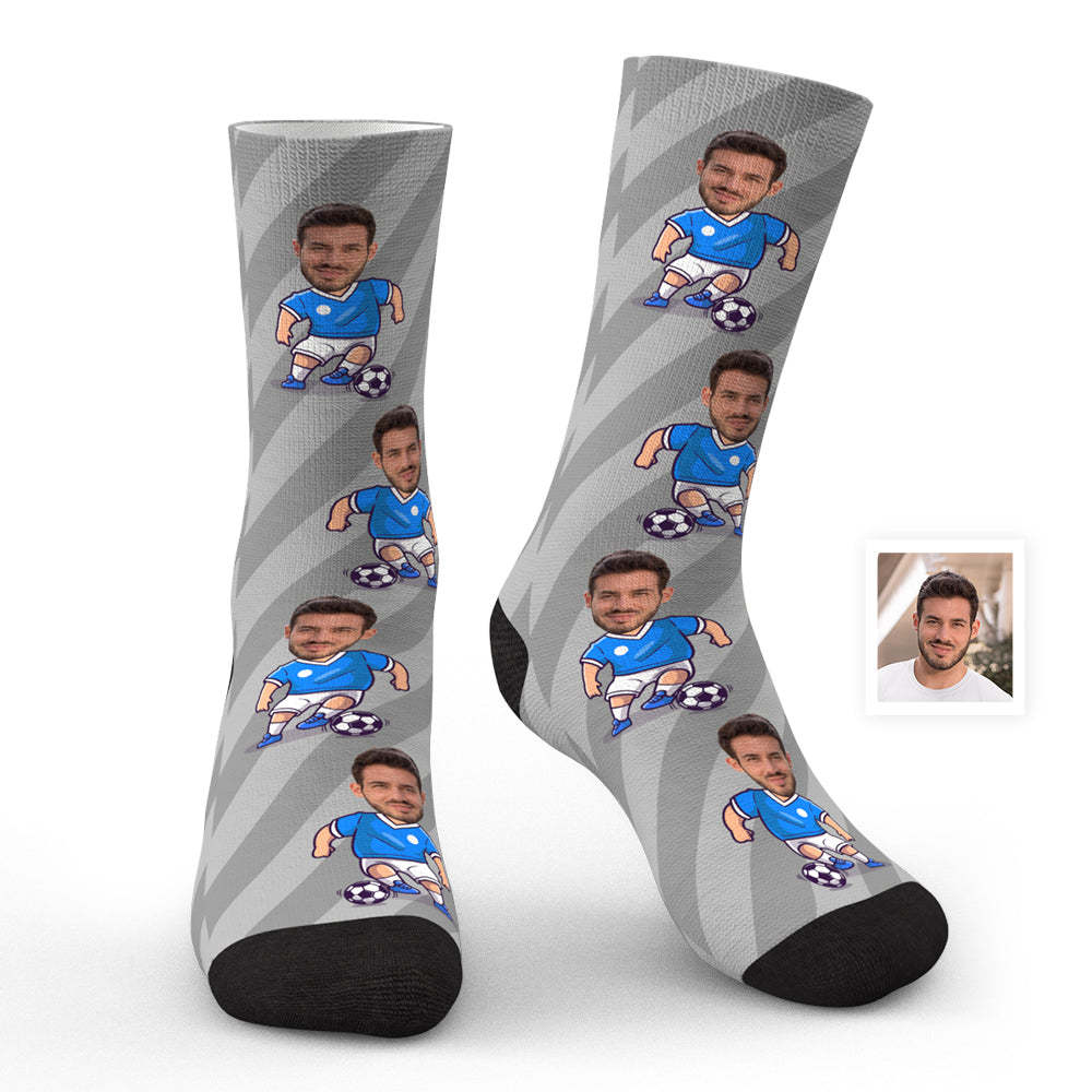 Chaussettes De Football Personnalisées Avec Visage, Cadeaux Mémorables Personnalisés Pour Les Amateurs De Football - Mug Personnalisé