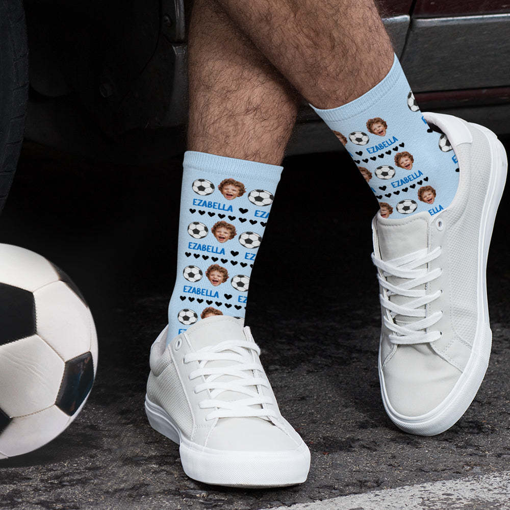 Chaussettes De Football Personnalisées Avec Nom, Chaussettes D'équipe De Football Avec Photo Personnalisée - Mug Personnalisé