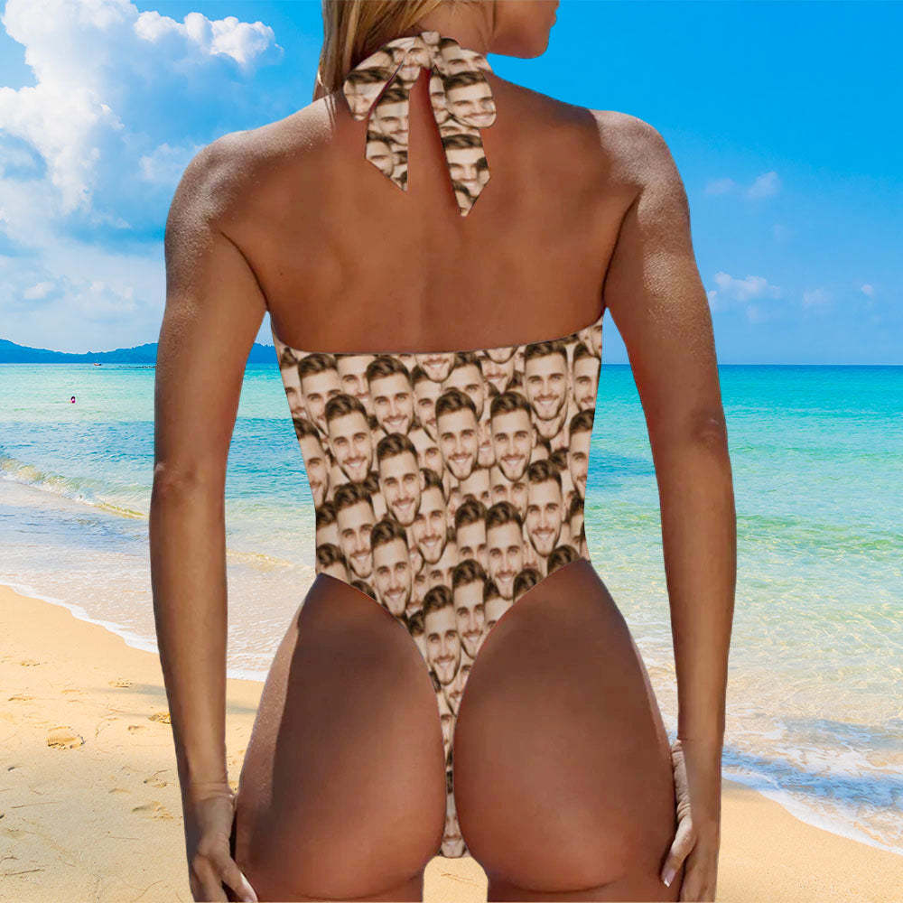Maillot De Bain Une Pièce À Coupe Haute Et Dos Nu Pour Femmes, Visage Personnalisé, Cadeaux Uniques Pour Elle - Mug Personnalisé