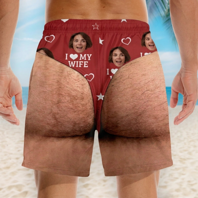 Maillot De Bain Avec Photo Personnalisée Pour Hommes, Short De Plage Personnalisé Avec Impression De Visage, Maillots De Bain De Vacances D'été Patriotiques Amusants Pour Hommes - Mug Personnalisé