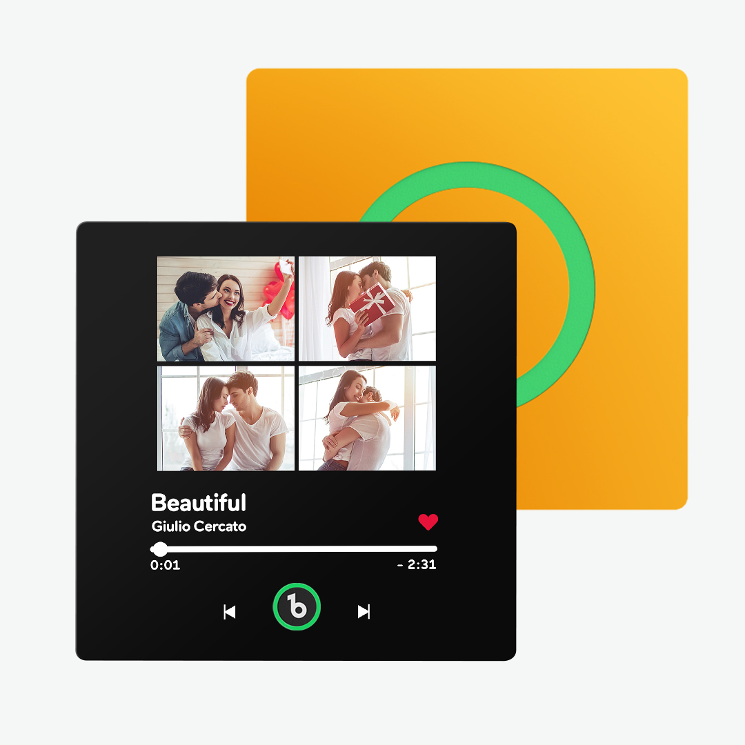 Aimant De Réfrigérateur Spotify Nouvelle Version 4.0, Aimant Musical Personnalisé Avec Cadre Coloré, Aimant De Réfrigérateur En Forme D'album, Permet D'écouter Des Chansons, Cadeau Pour Couple - Mug Personnalisé