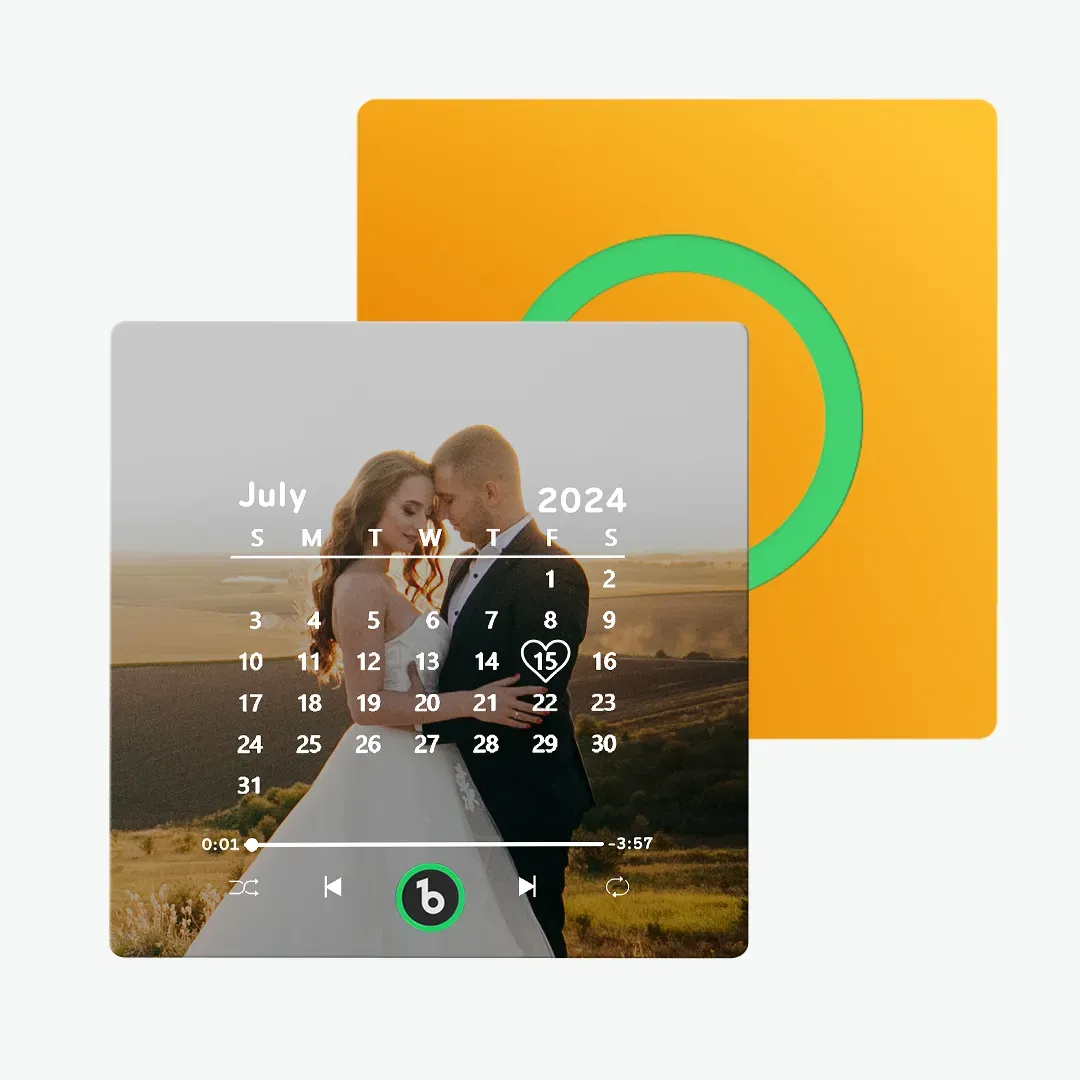 Aimant De Réfrigérateur De Musique Personnalisé Avec Cadre Coloré, Aimant De Réfrigérateur De Calendrier Personnalisé Avec Photo, Cadeau De Mariage - Mug Personnalisé