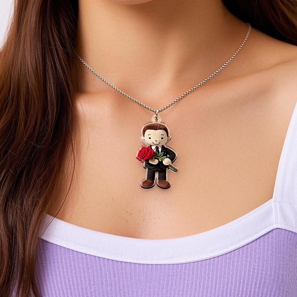 Collier Photo De Dessin Animé Personnalisé, Pendentif Portrait De Dessin Animé Ai Personnalisé, Collier Photo, Cadeau Pour Elle - Mug Personnalisé