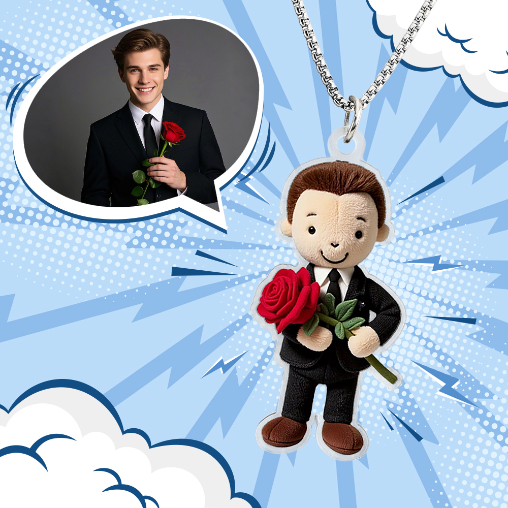 Collier Photo De Dessin Animé Personnalisé, Pendentif Portrait De Dessin Animé Ai Personnalisé, Collier Photo, Cadeau Pour Elle - Mug Personnalisé