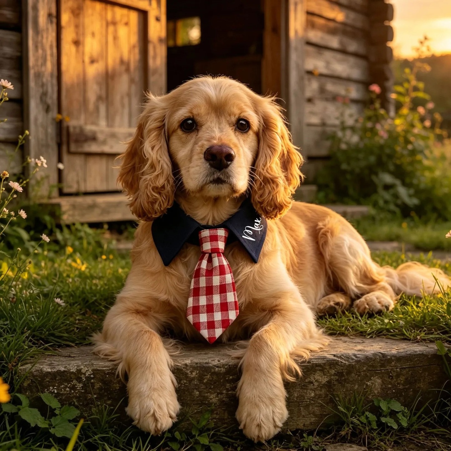 Collier Pour Animaux De Compagnie Avec Nom Personnalisé, Cravate à Carreaux Pour Hommes, Pour Chiens Et Chats, Accessoire De Collier Formel - Mug Personnalisé