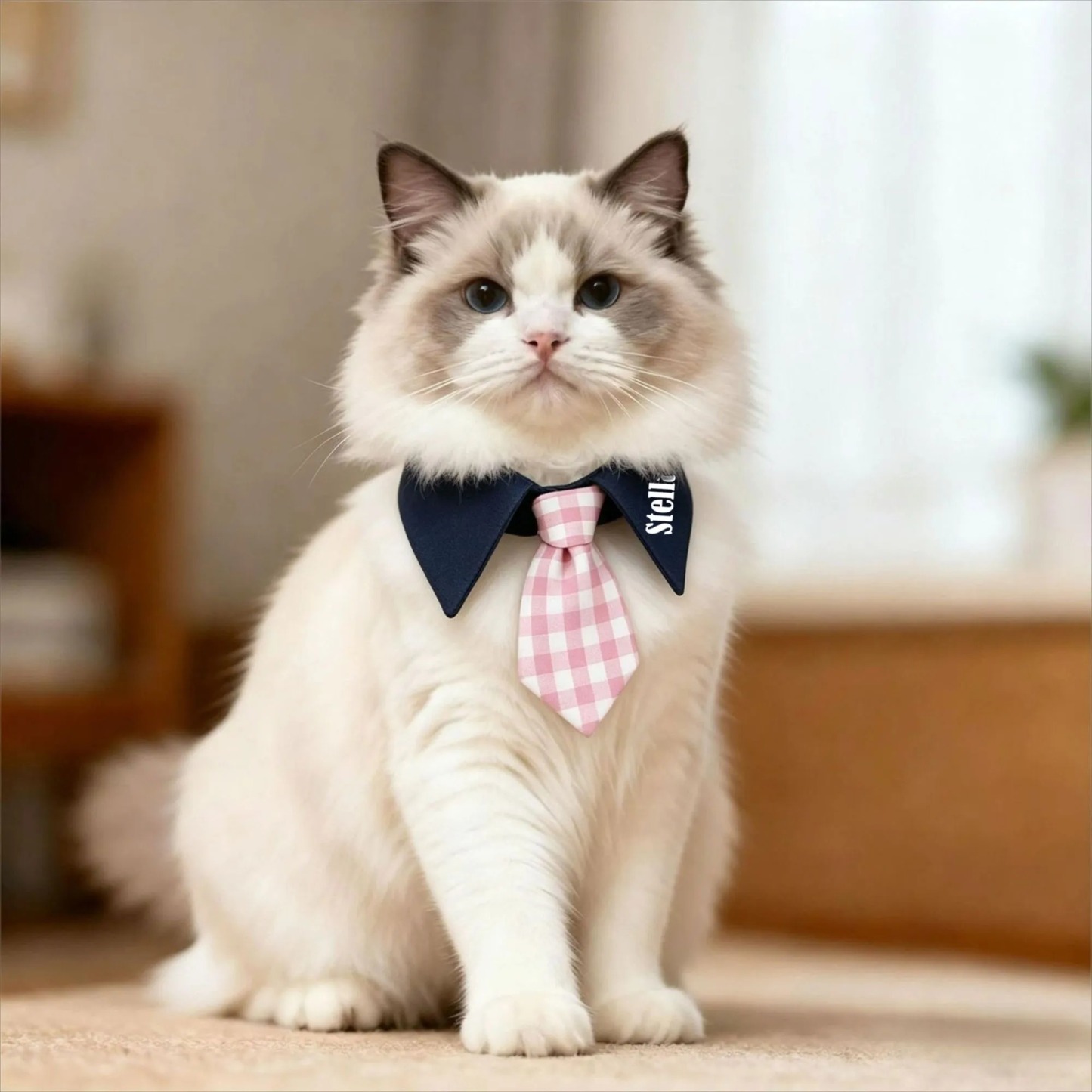 Collier Pour Animaux De Compagnie Avec Nom Personnalisé, Cravate à Carreaux Pour Hommes, Pour Chiens Et Chats, Accessoire De Collier Formel - Mug Personnalisé