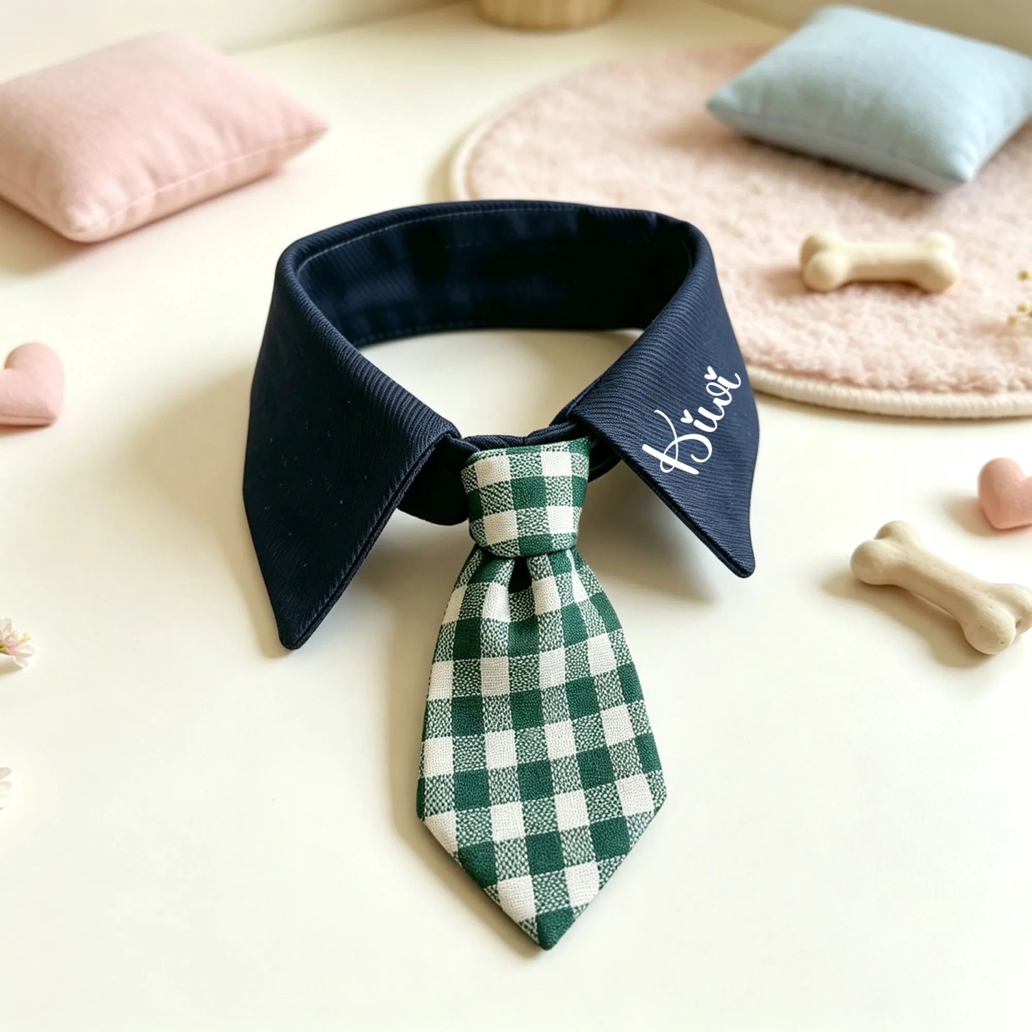 Collier Pour Animaux De Compagnie Avec Nom Personnalisé, Cravate à Carreaux Pour Hommes, Pour Chiens Et Chats, Accessoire De Collier Formel - Mug Personnalisé