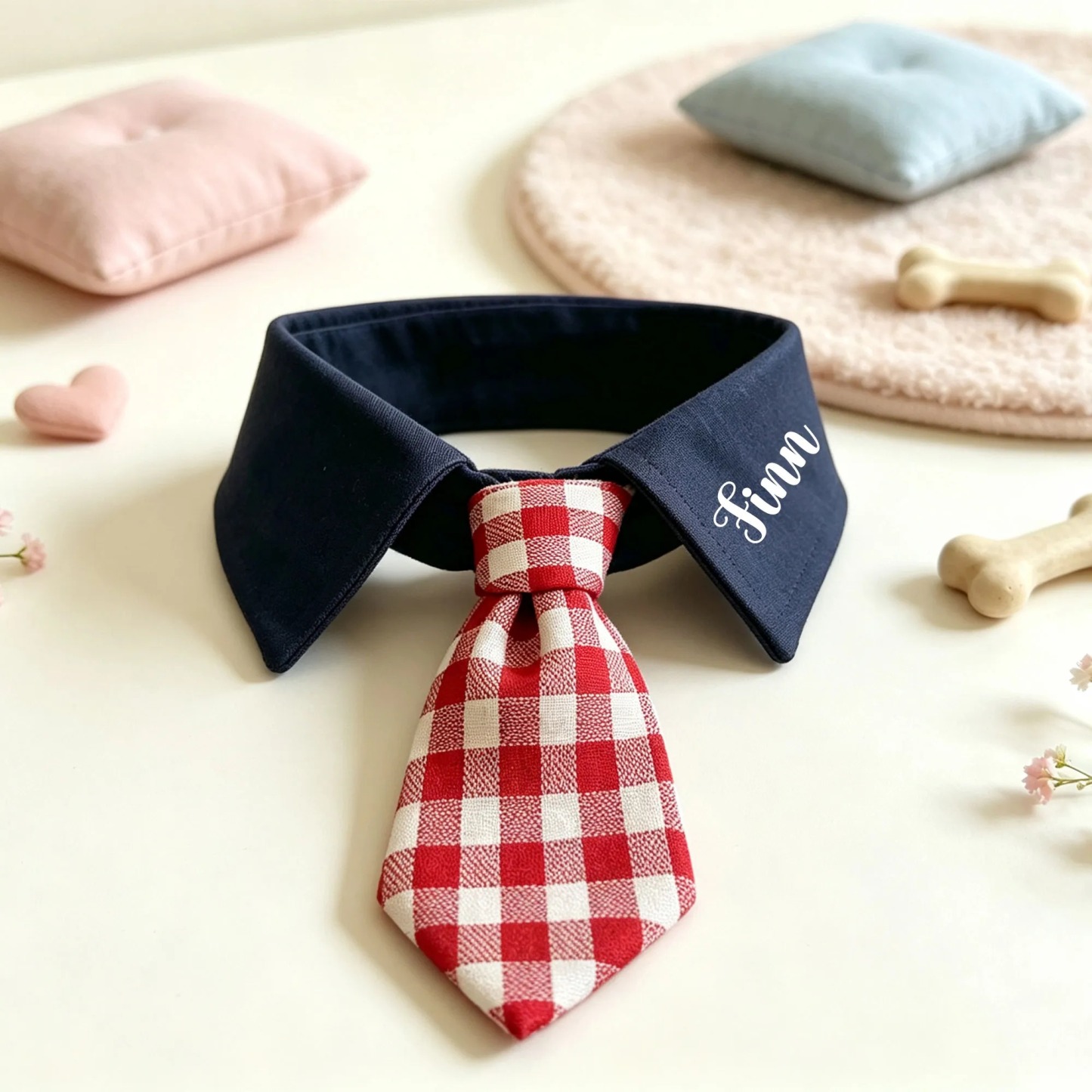 Collier Pour Animaux De Compagnie Avec Nom Personnalisé, Cravate à Carreaux Pour Hommes, Pour Chiens Et Chats, Accessoire De Collier Formel - Mug Personnalisé