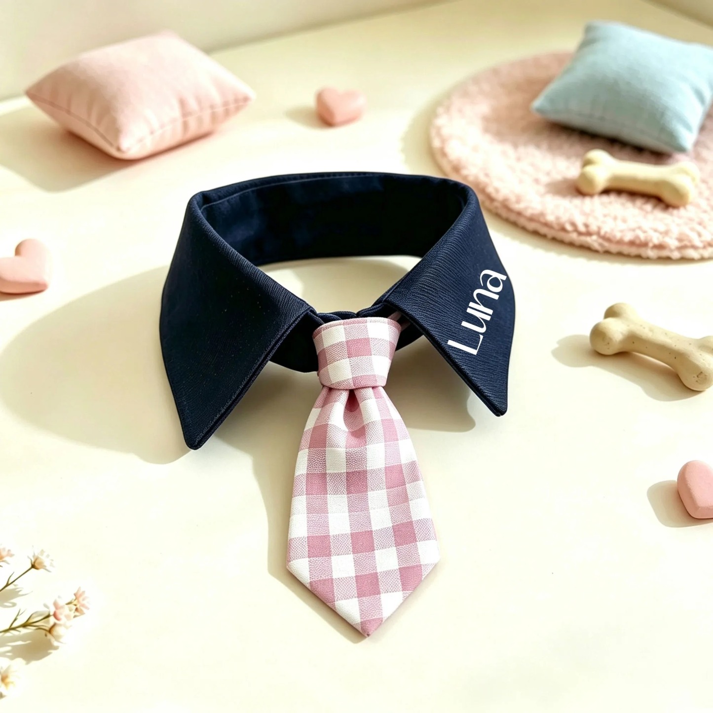 Collier Pour Animaux De Compagnie Avec Nom Personnalisé, Cravate à Carreaux Pour Hommes, Pour Chiens Et Chats, Accessoire De Collier Formel - Mug Personnalisé