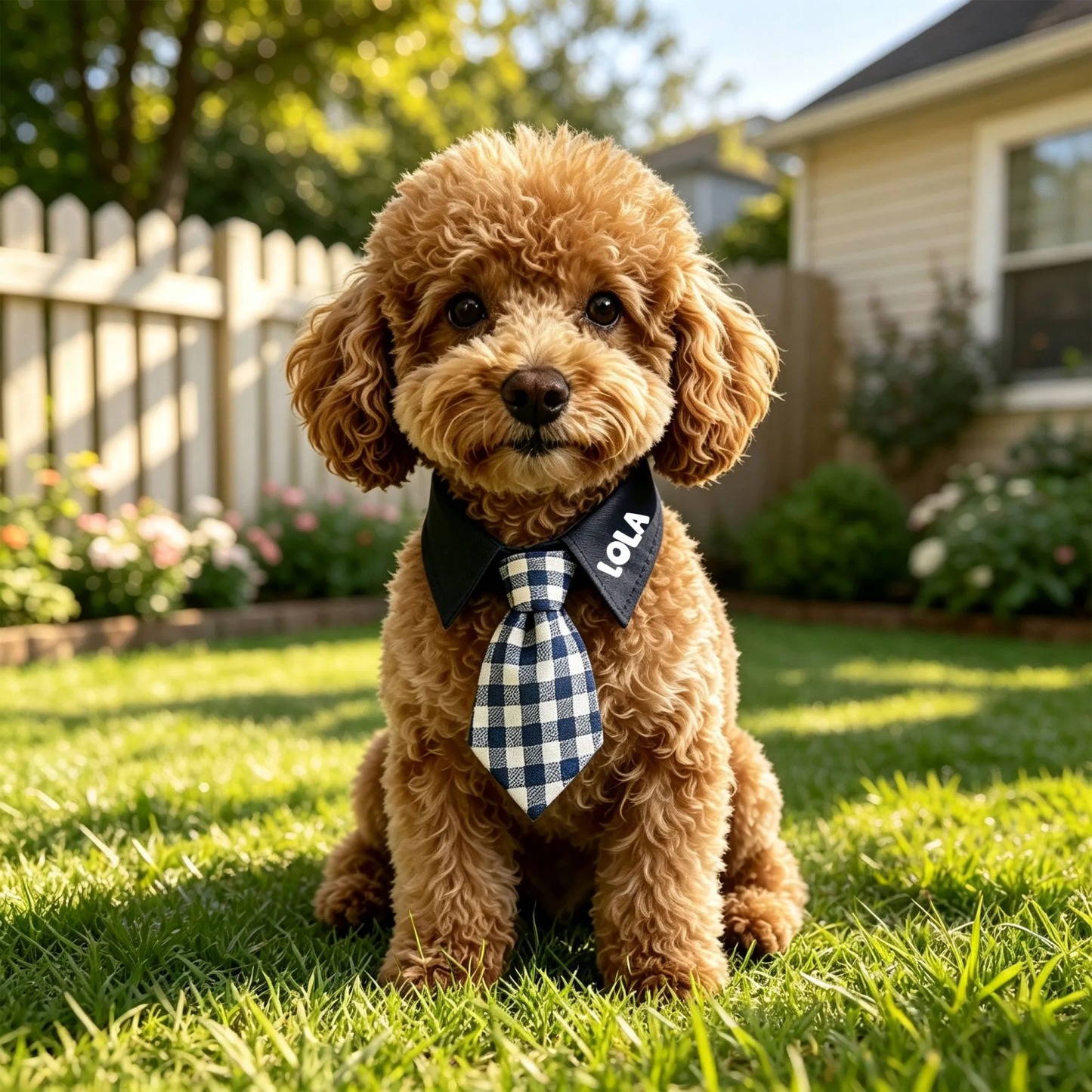Collier Pour Animaux De Compagnie Avec Nom Personnalisé, Cravate à Carreaux Pour Hommes, Pour Chiens Et Chats, Accessoire De Collier Formel - Mug Personnalisé