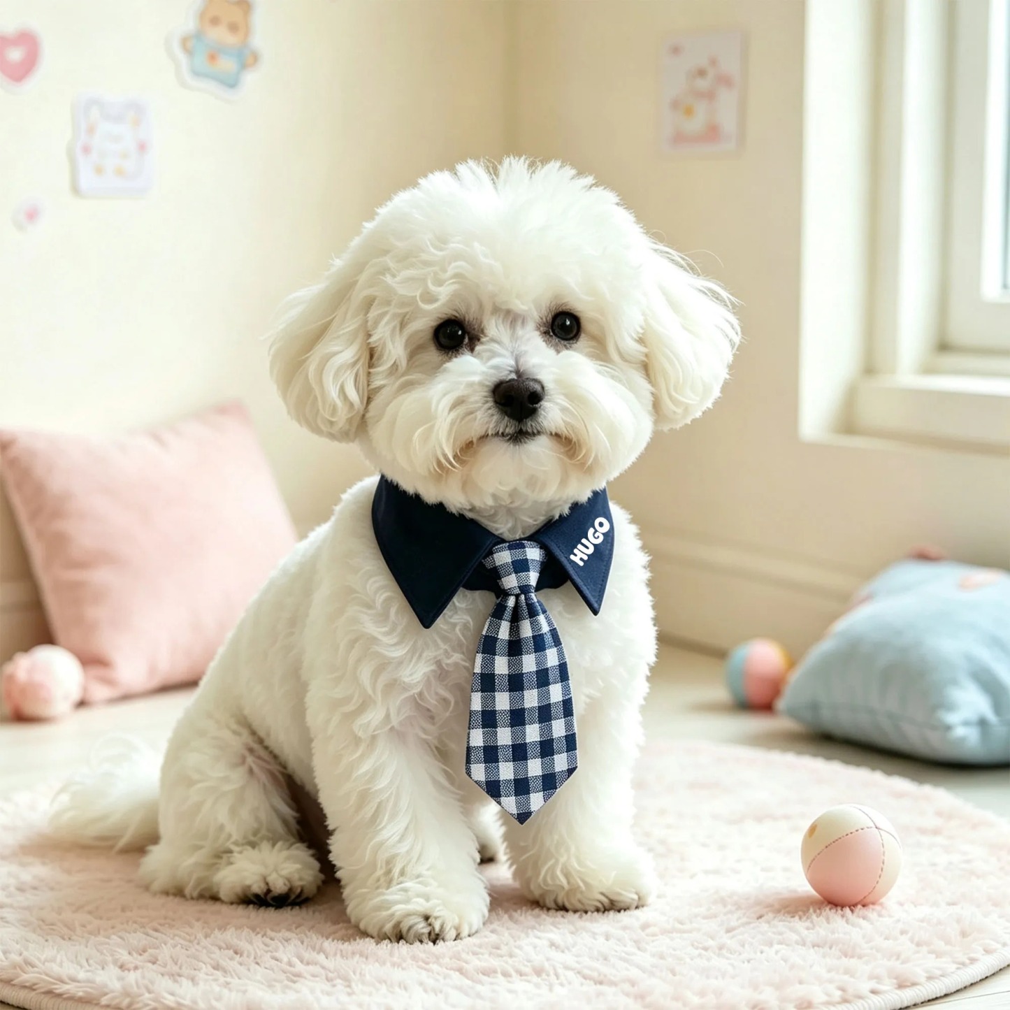 Collier Pour Animaux De Compagnie Avec Nom Personnalisé, Cravate à Carreaux Pour Hommes, Pour Chiens Et Chats, Accessoire De Collier Formel - Mug Personnalisé