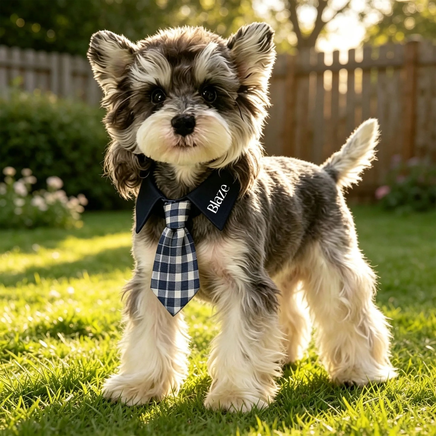 Collier Pour Animaux De Compagnie Avec Nom Personnalisé, Cravate à Carreaux Pour Hommes, Pour Chiens Et Chats, Accessoire De Collier Formel - Mug Personnalisé