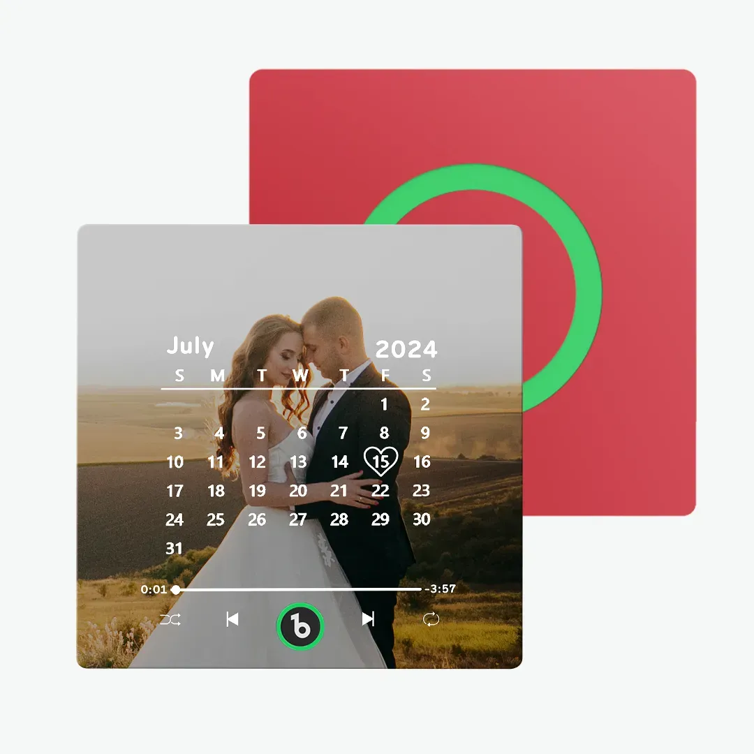 Aimant De Réfrigérateur De Musique Personnalisé Avec Cadre Coloré, Aimant De Réfrigérateur De Calendrier Personnalisé Avec Photo, Cadeau De Mariage - Mug Personnalisé