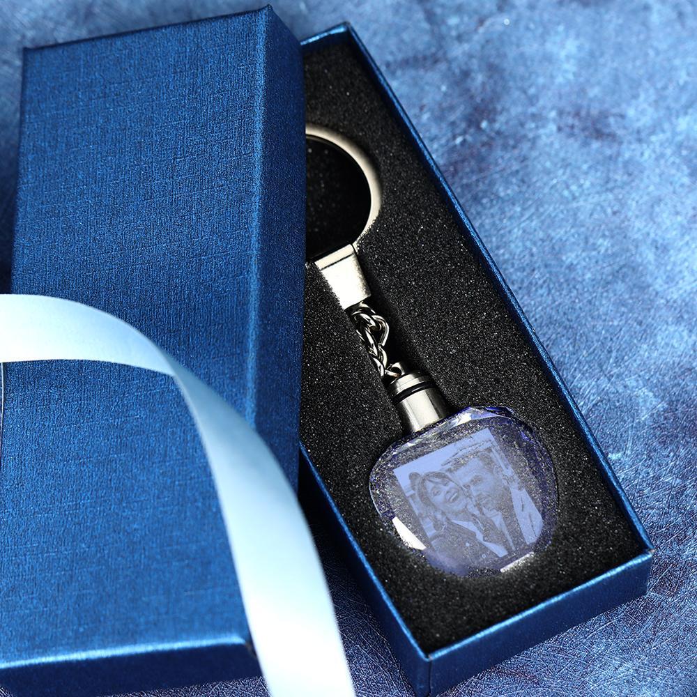 Custom 3D Keychain Crystal Heart Shape Photo Keychain