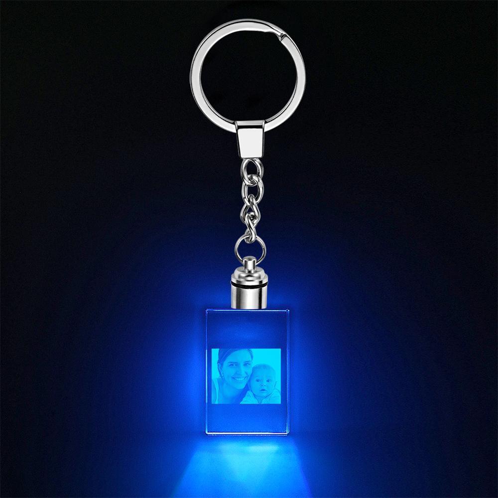 Custom Crystal Rectangle Shape Photo Keychain