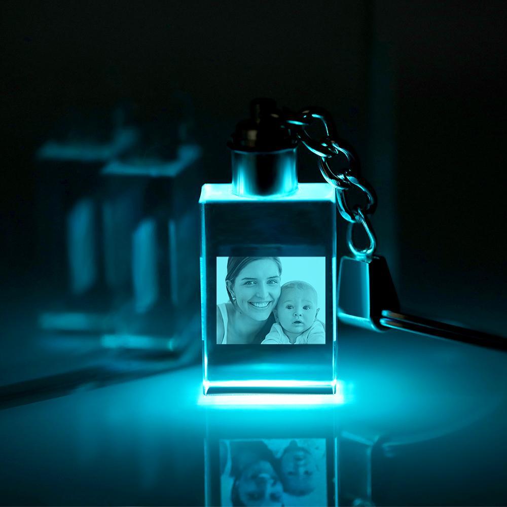 Custom Crystal Rectangle Shape Photo Keychain