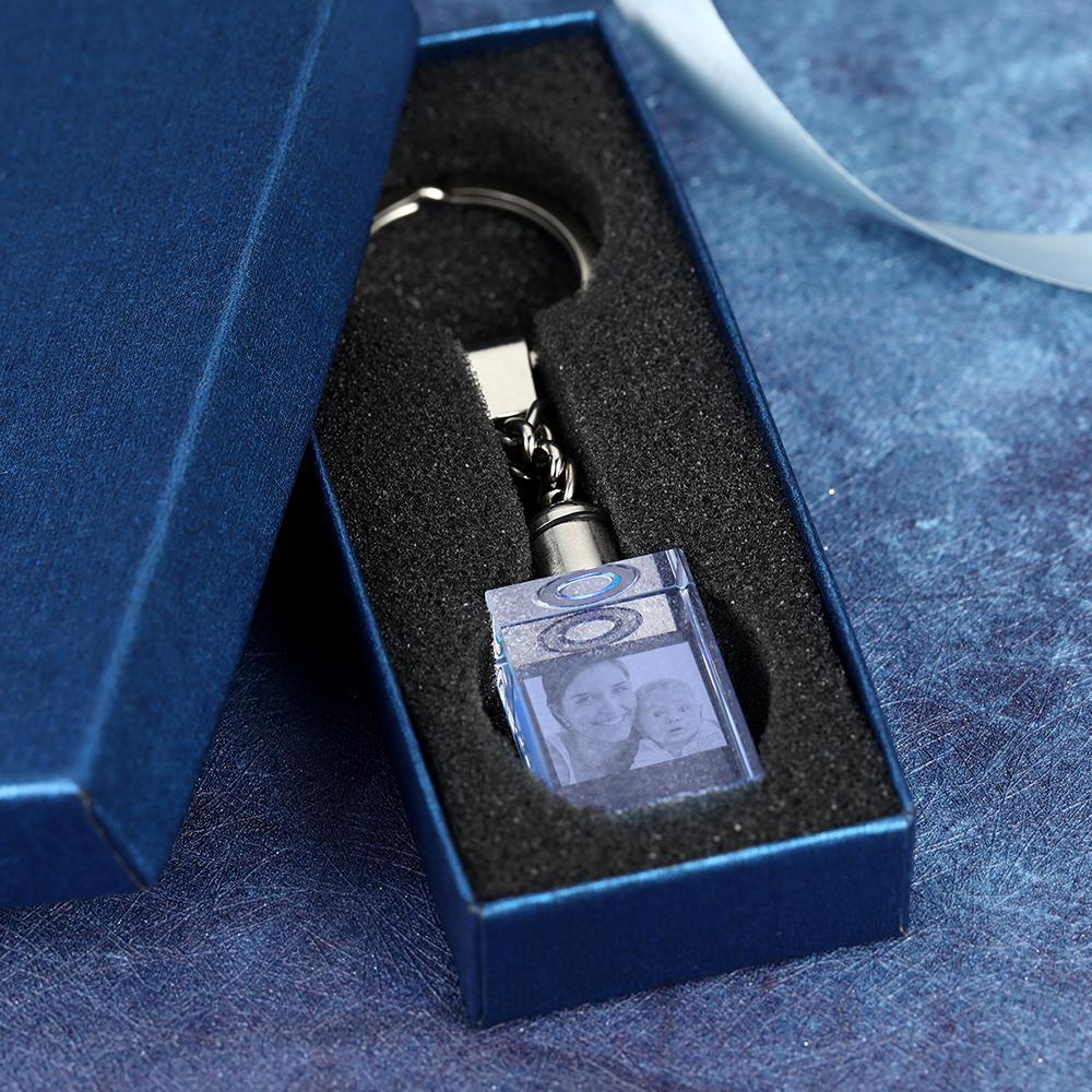 Custom Crystal Rectangle Shape Photo Keychain
