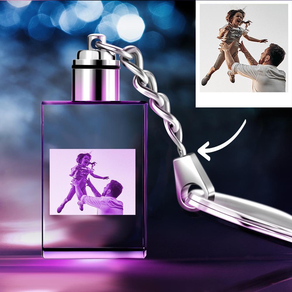 Custom Crystal Rectangle Shape Photo Keychain