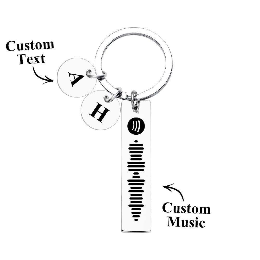 Porte-clés À Code Spotify Scannable, Avec Pendentif Circulaire Gravé, Chanson Musicale Personnalisée, Cadeau - Mug Personnalisé