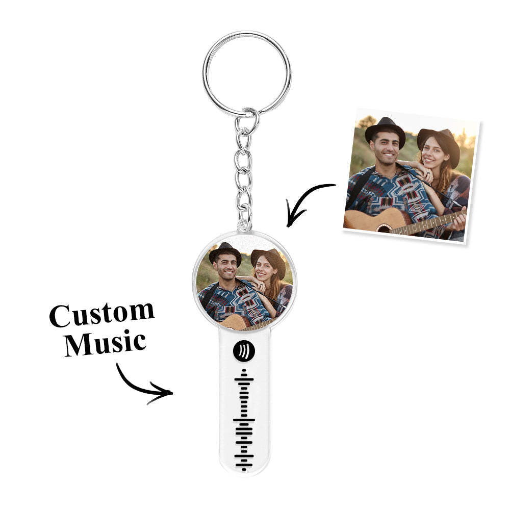Porte-clés Personnalisé En Acrylique Avec Musique Photo, Porte-clés Personnalisé Avec Chanson Spotify - Mug Personnalisé