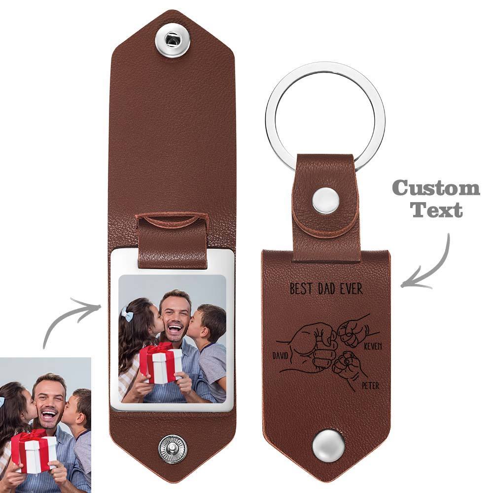 Porte-clés Personnalisé En Cuir Avec Photos, Meilleur Papa De Tous Les Temps, Cadeau De Fête Des Pères - Mug Personnalisé