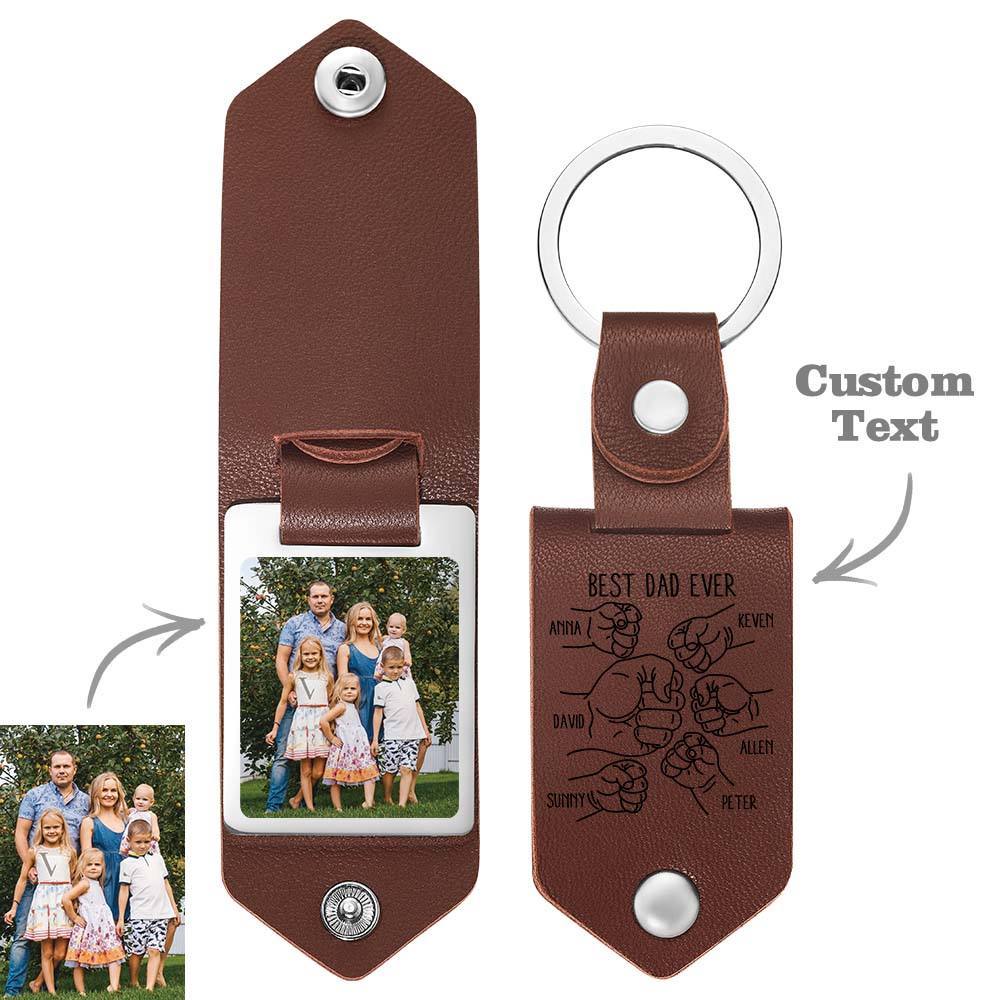 Porte-clés Personnalisé En Cuir Avec Photos, Meilleur Papa De Tous Les Temps, Cadeau De Fête Des Pères - Mug Personnalisé
