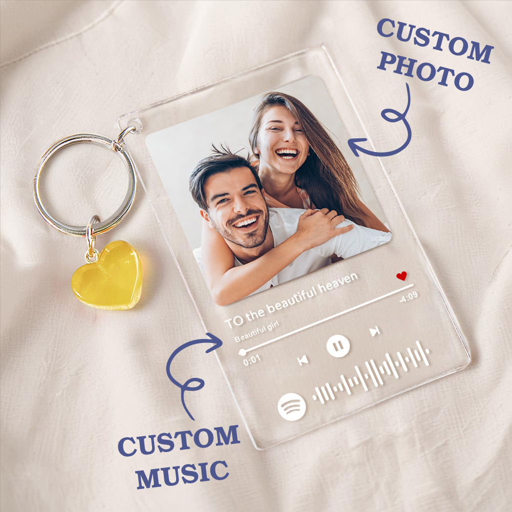 Porte-clés Spotify Personnalisé Acrylique Musique Porte-clés Spotify Cadeau De Noël