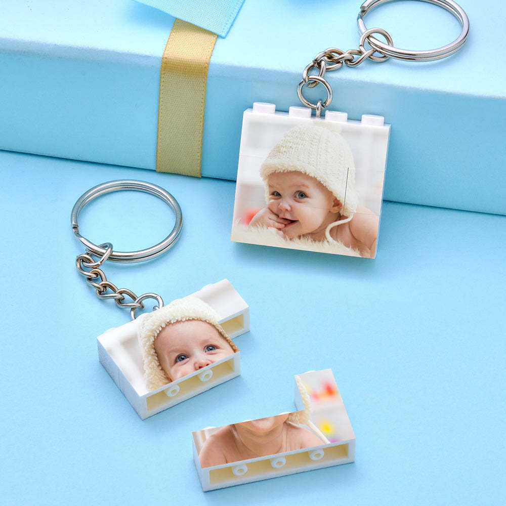 Forme Carrée Faite Sur Commande De Trousseau De Puzzle De Briques De Porte-clés De Bloc De Construction De Photo - Mug Personnalisé