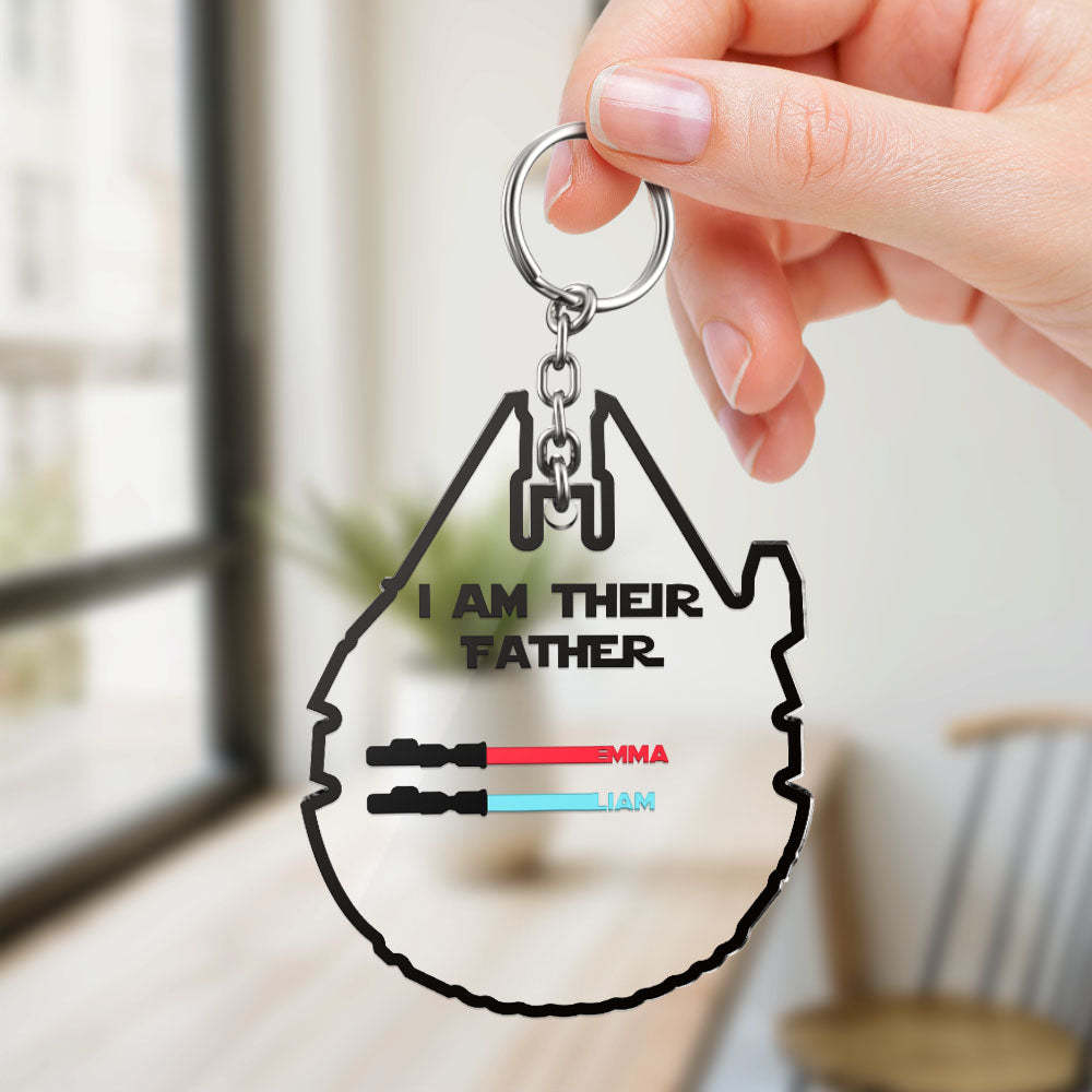 Porte-clés Sabre Laser Personnalisé, Je Suis Leur Père, Signe Acrylique, Cadeau De Fête Des Pères - Mug Personnalisé