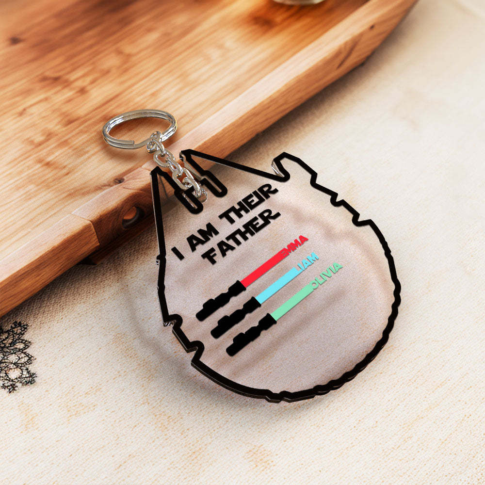 Porte-clés Sabre Laser Personnalisé, Je Suis Leur Père, Signe Acrylique, Cadeau De Fête Des Pères - Mug Personnalisé