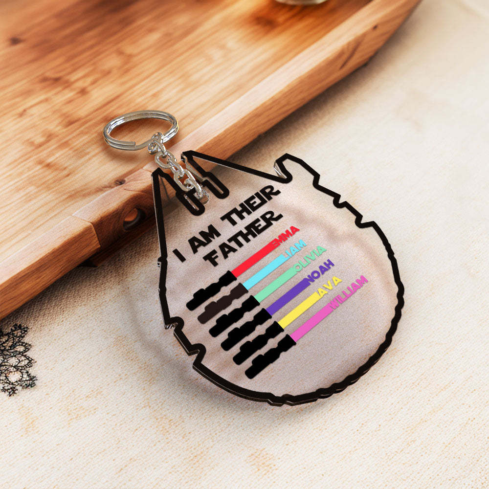 Porte-clés Sabre Laser Personnalisé, Je Suis Leur Père, Signe Acrylique, Cadeau De Fête Des Pères - Mug Personnalisé
