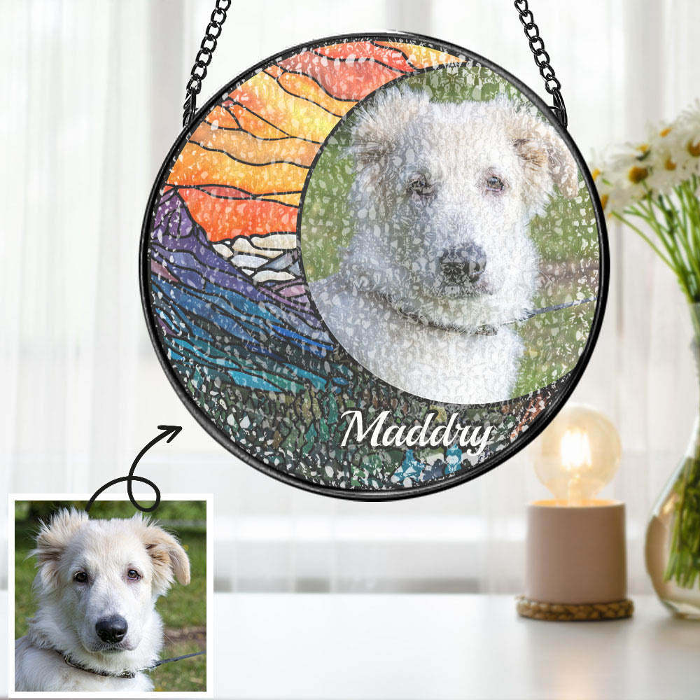 Suncatcher Personnalisé Pour Chien Photo Personnalisée Suncatcher Pour Chien Ornement De Noël - Mug Personnalisé