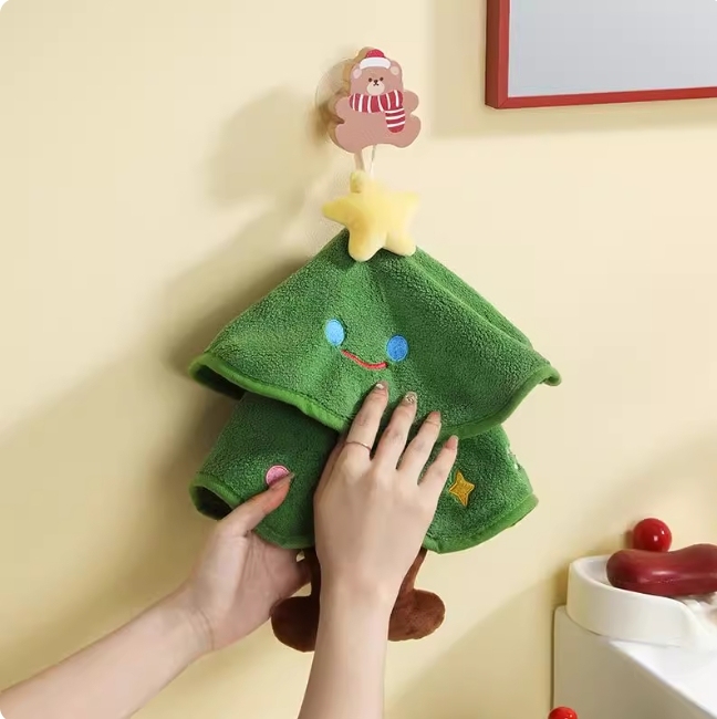 Serviette De Toilette En Forme De Sapin De Noël, Décoration De Salle De Bain Pour Les Fêtes, Serviette Douce Et Absorbante, Cadeau De Noël Pour La Famille - Mug Personnalisé