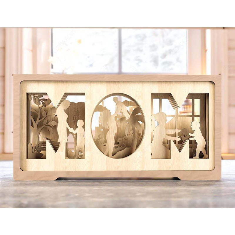 Cadeau De Fête Des Mères Multicouche En Forme Debout Pour Maman Et Fils, Boîte D'ombre Pour Maman - Mug Personnalisé