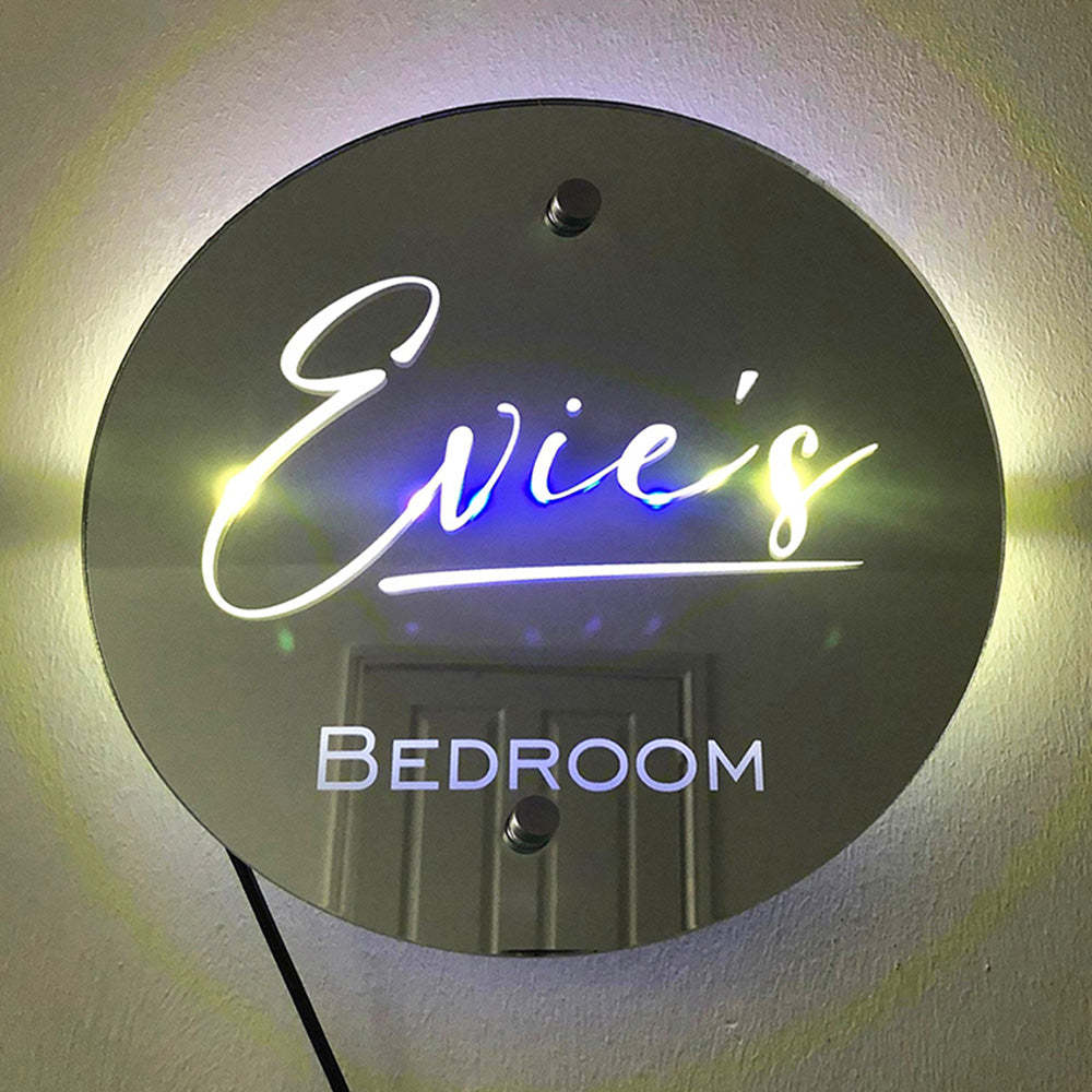 Cadeau Lumineux De Chapiteau De Miroir Rond Avec Nom Personnalisé - Mug Personnalisé