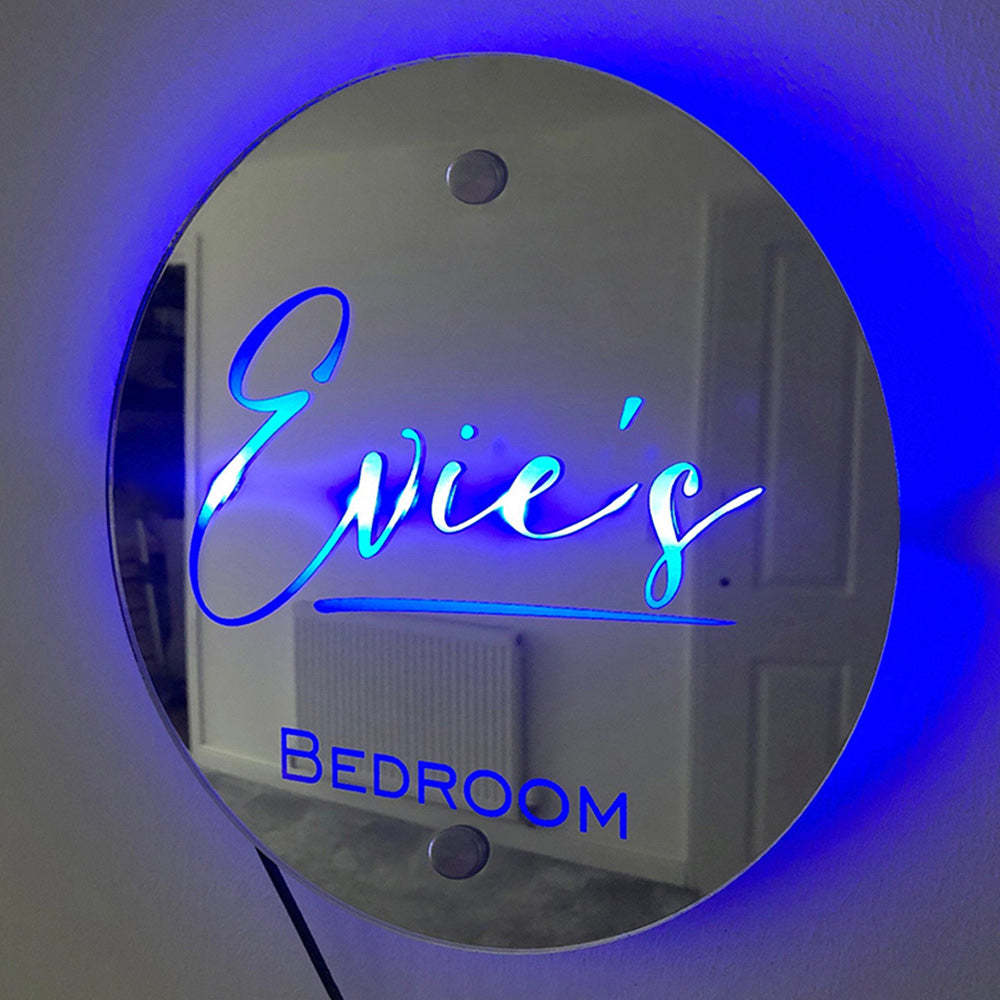 Cadeau Lumineux De Chapiteau De Miroir Rond Avec Nom Personnalisé - Mug Personnalisé