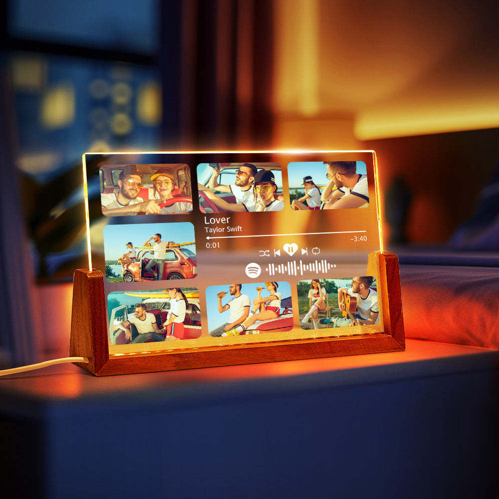 Cadeaux Personnalisés De Couple De Veilleuse De Chanson Avec La Plaque De Musique De Photo Meilleur Cadeau Pour Elle - Mug Personnalisé