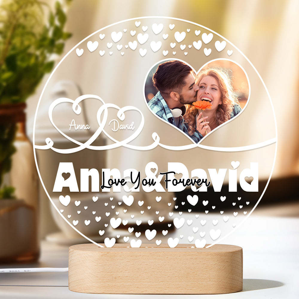 Lampe Photo Personnalisée, Cercle Photo En Acrylique Personnalisé, Lumières Led, Cadeaux Pour Amoureux - Mug Personnalisé