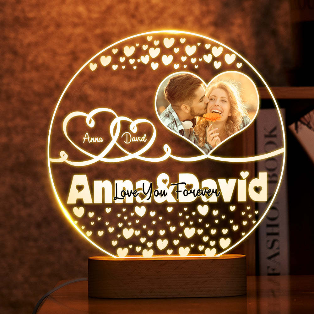 Lampe Photo Personnalisée, Cercle Photo En Acrylique Personnalisé, Lumières Led, Cadeaux Pour Amoureux - Mug Personnalisé