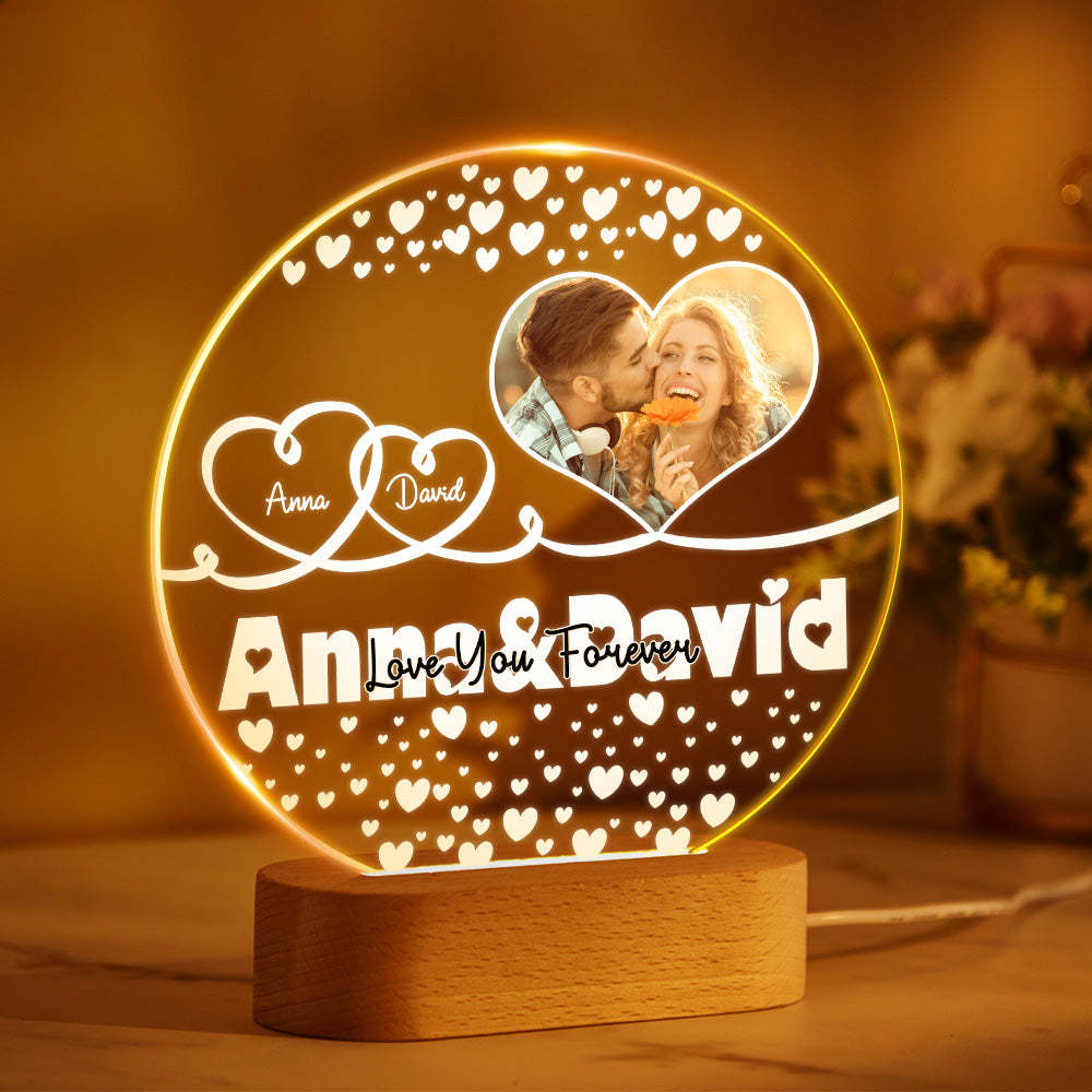 Lampe Photo Personnalisée, Cercle Photo En Acrylique Personnalisé, Lumières Led, Cadeaux Pour Amoureux - Mug Personnalisé