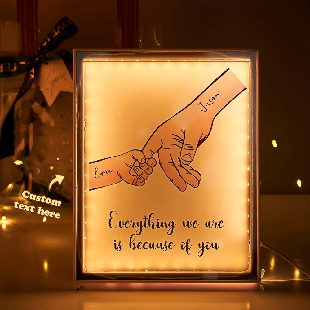 Lampe Miroir Avec Nom Personnalisé, Veilleuse À Mains Personnalisées, Cadeaux Chauds Pour La Famille - Mug Personnalisé