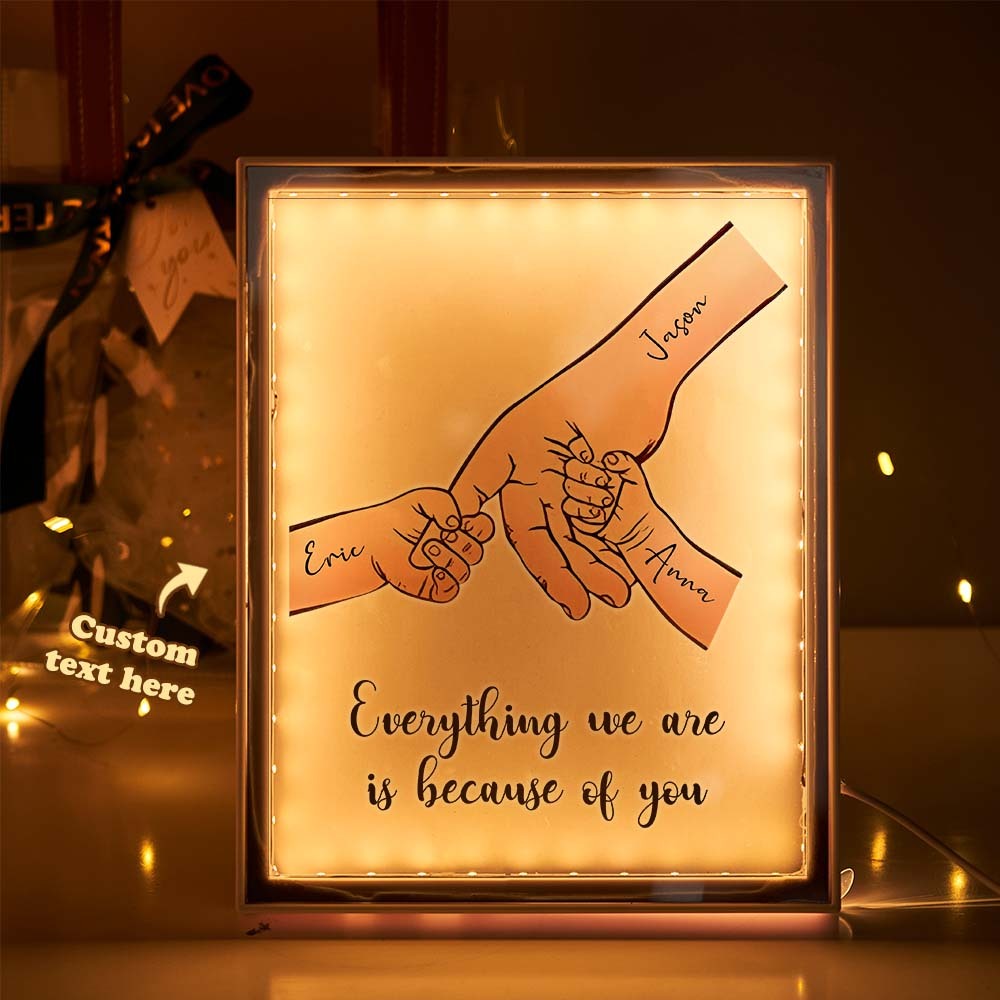 Lampe Miroir Avec Nom Personnalisé, Veilleuse À Mains Personnalisées, Cadeaux Chauds Pour La Famille - Mug Personnalisé