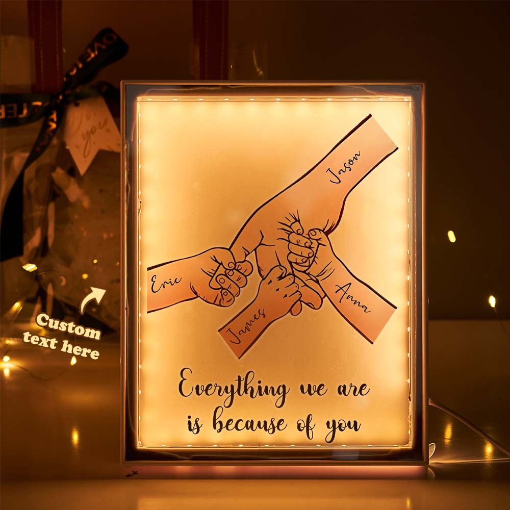 Lampe Miroir Avec Nom Personnalisé, Veilleuse À Mains Personnalisées, Cadeaux Chauds Pour La Famille - Mug Personnalisé